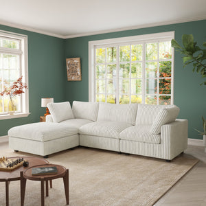 ATUNUS USA in Stock Drop Shipping Cloud Sofa Living Room Furniture Brown Corduroy Modular Sectional Couch Sofa Set