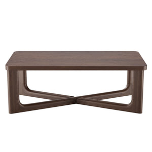 HMS 50 Walnut Solid Wood Farmhouse Coffee Table Cross Legs for Indoor Living Room Entry Dining Use Durable Movable Resin Set