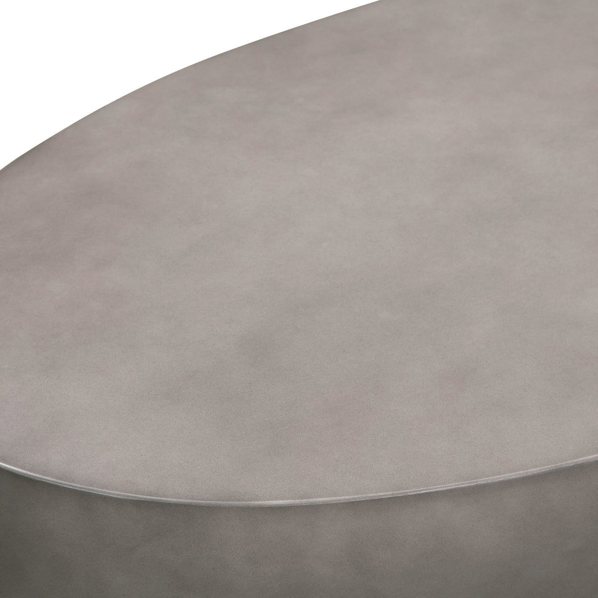 HMS 28\" Gray and Brass Oval Coffee Table Elegant Concrete and Brass Design