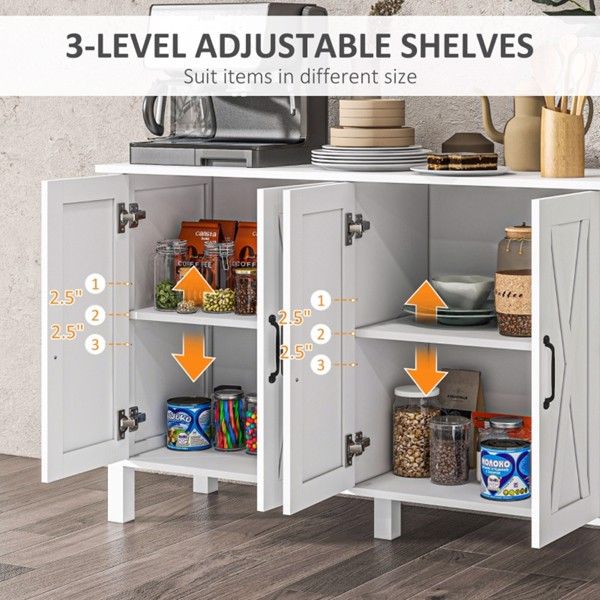 White Kitchen Buffet Cabinet TV Stand Product Category