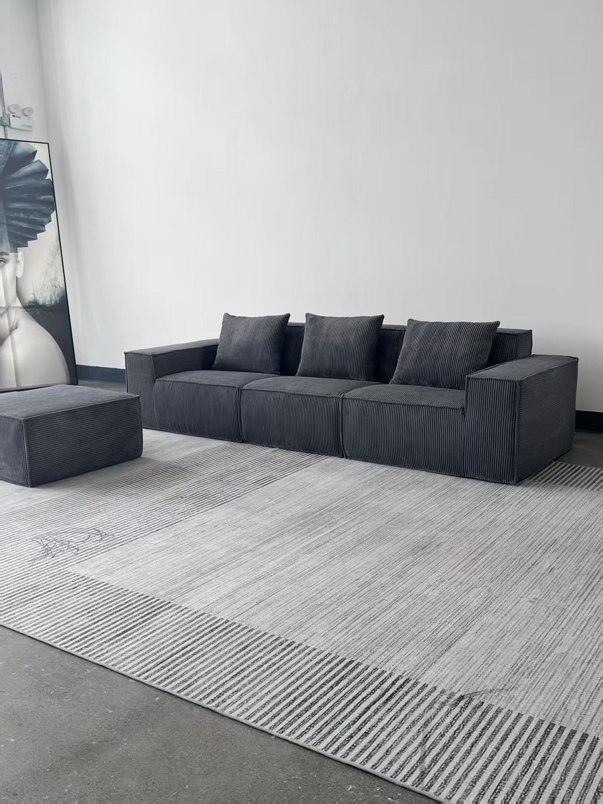 Modern Vacuum Compressed Sofa Tofu Height Density Sponge Modular Sofa for Living Room Cord Sofa