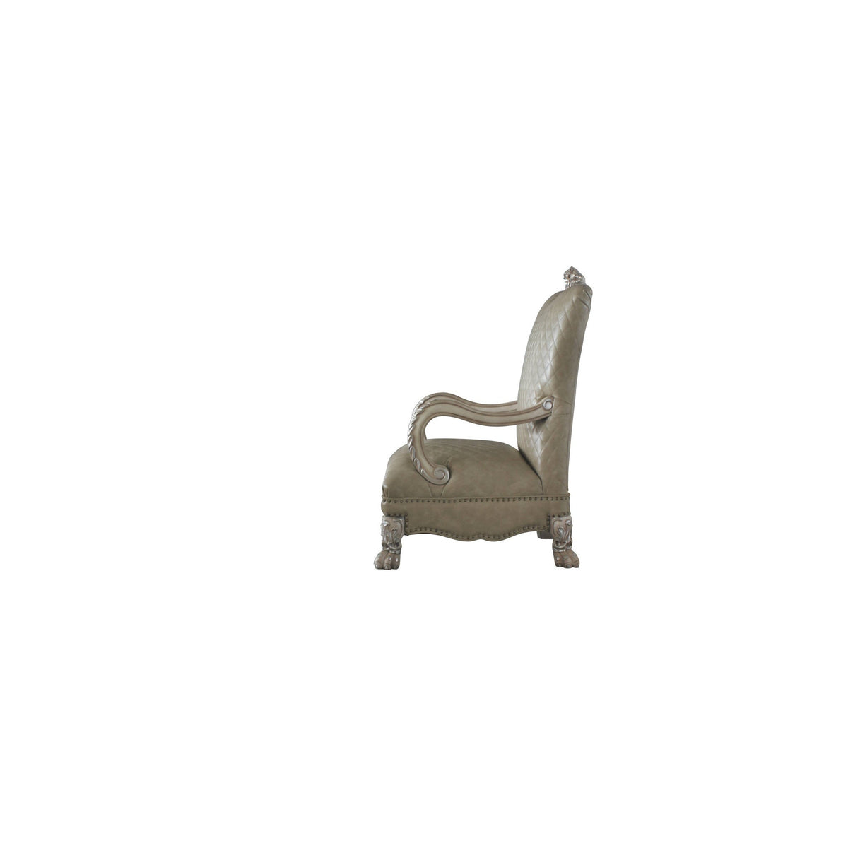 HMS 34\" Luxury Antique Modern Home Office Arm Chair Convertible Extendable Synthetic Leather Bone Faux Leather Home Furniture