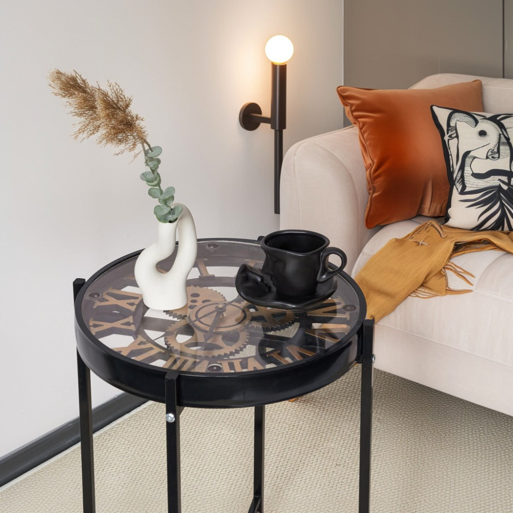Industrial Style Mechanical Clock Coffee Table