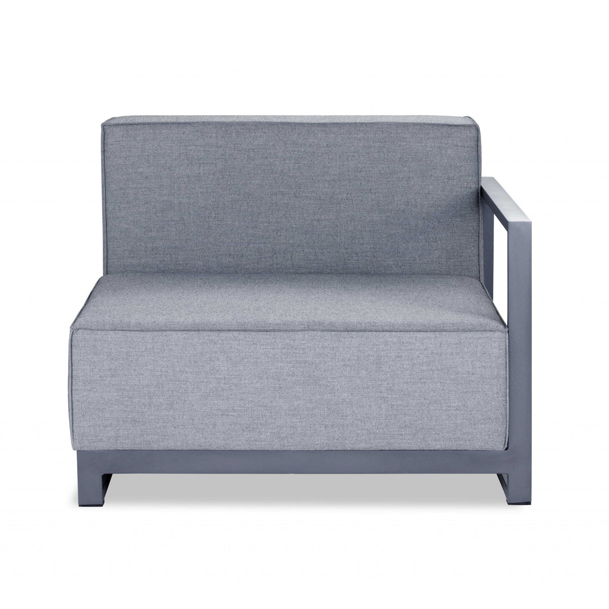 HMS 37 Gray Linen Arm Accent Chair with Modern Design Metal Legs for Home Office Living Room Bedroom or Apartment Use