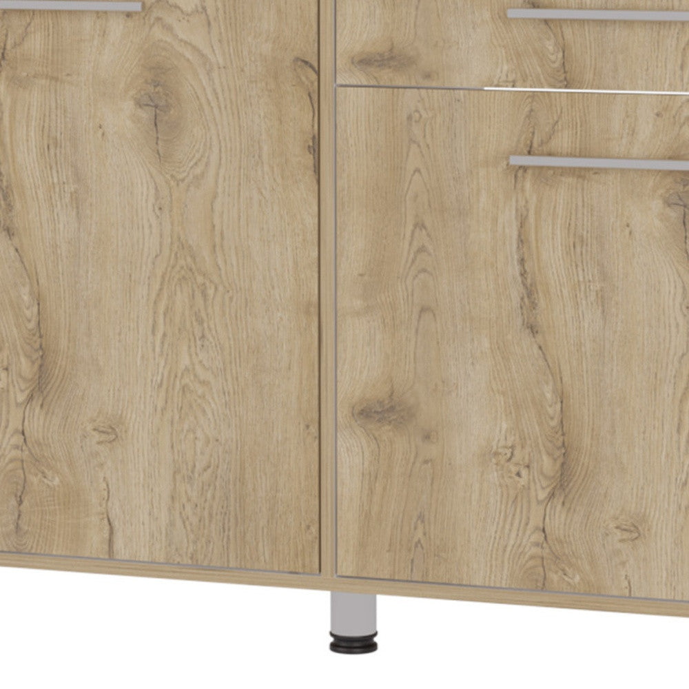 HMS 47\" Natural Console Accent Cabinet Three Shelves and One Drawer Elegant Console Tables