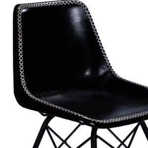 HMS 18\" Black Faux Leather Side Chair for Living Room
