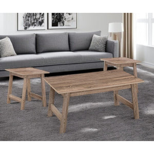 HMS Set Three 36\" Taupe Coffee Table Farmhouse Design Living Room Furniture Storage Metal Sintered Stone for Home Entry Use