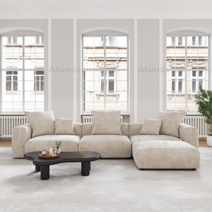 American Big Square Modular Sectional Sofa Couch Set Large Sofa Corduroy Fabric Sofa Set