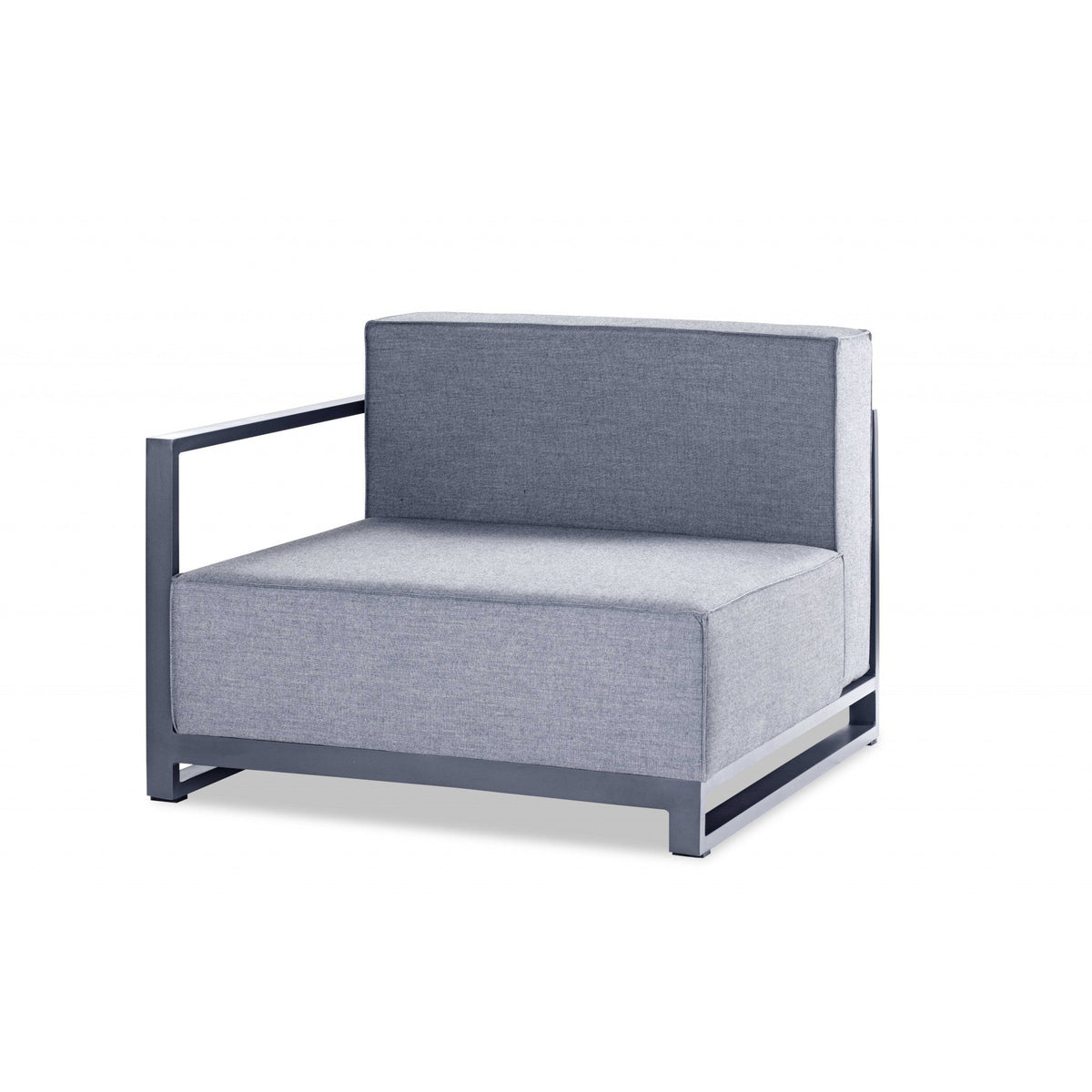 HMS 37 Gray Linen Arm Accent Chair with Modern Design Metal Legs for Home Office Living Room Bedroom or Apartment Use
