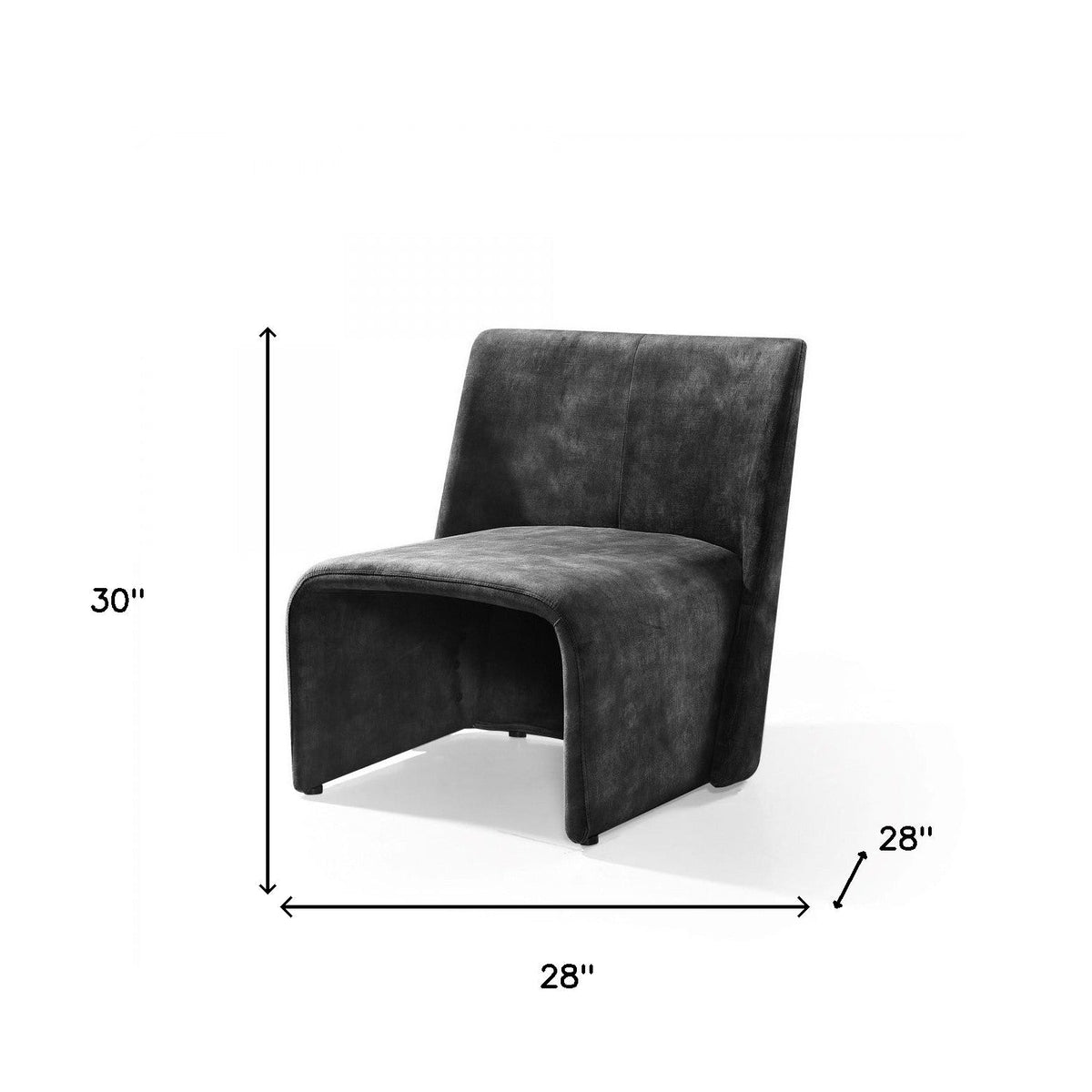 28\" Dark Slate Gray Velvet Side Chair HMS Living Room Collection