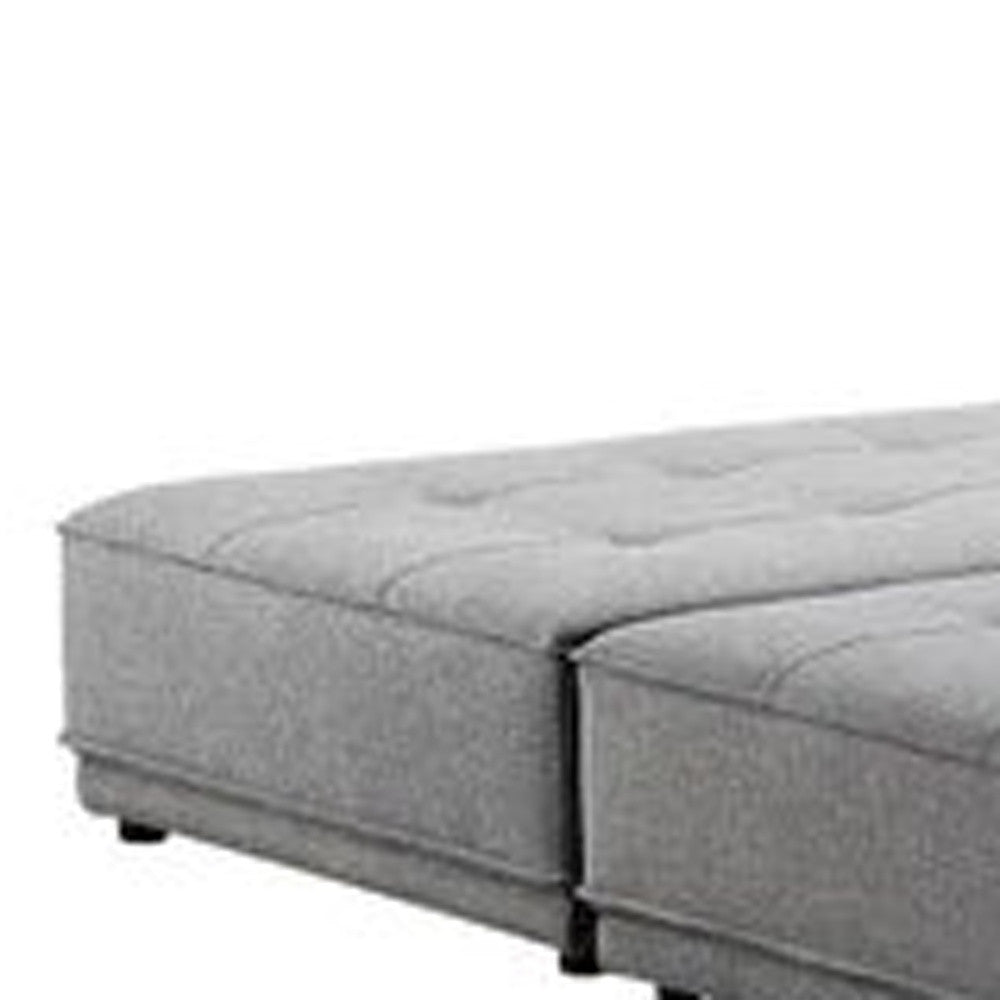 HMS 100% Polyester Gray Stationary L-Shaped Two-Piece Sofa and Chaise for Living Room