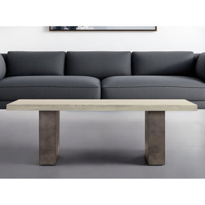 HMS 24\" Gray and Dark Gray Solid Wood and Concrete Coffee Table