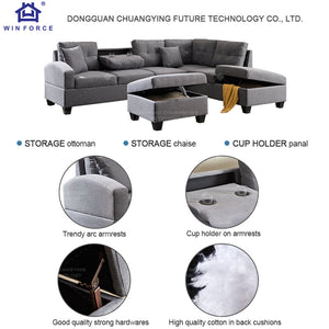Winforce Fashion 3 Seater 2 Sofa Set 7 Living Room Small Recliner Canap