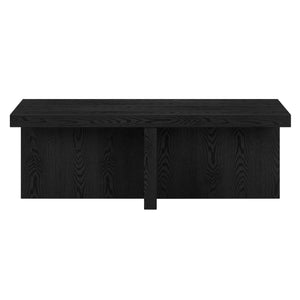 HMS 44\" Black Faux Wood Grain Wabi-Sabi Style Wide Side Table Movable Coffee Table for Living Room Home Furniture