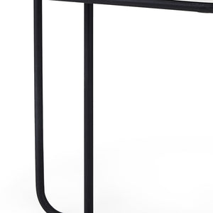 HMS 23\" Black and White Marble Console Table with Metal C Elegant End Table