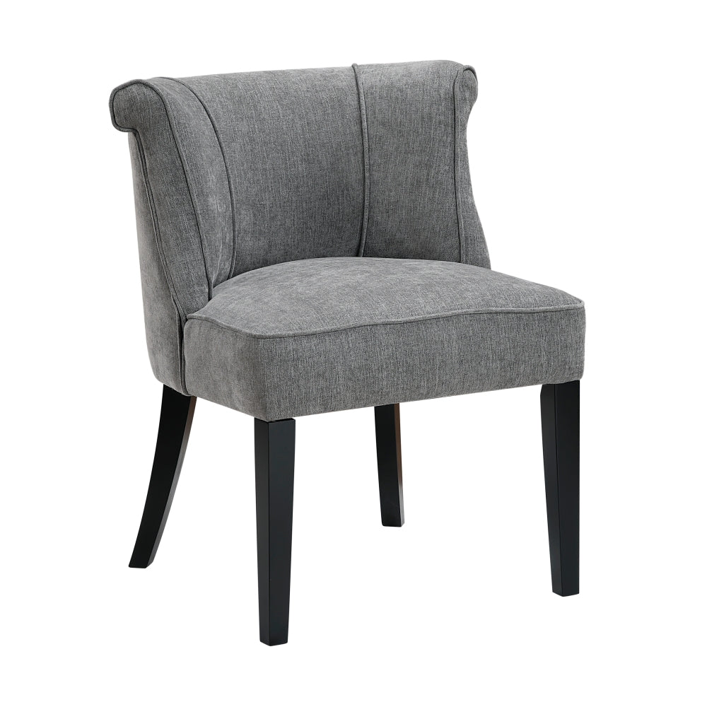Foam Cushion Seat 1pc Accent Chair Curved Back Charcoal Fabric Upholstered Espresso Finish Legs