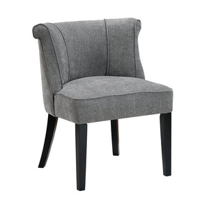 Foam Cushion Seat 1pc Accent Chair Curved Back Charcoal Fabric Upholstered Espresso Finish Legs