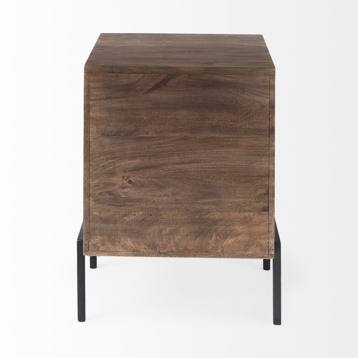 HMS 24\" Brown Solid Wood Square End Table Convertible Farmhouse Style Living Room Side Table