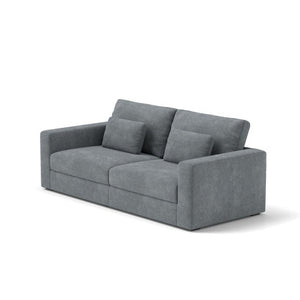 83" Modern 3-Seater Genuine Leather Sofa Couch for Living Room Detachable Cover with Double Cushioning Haze Filled Sponge