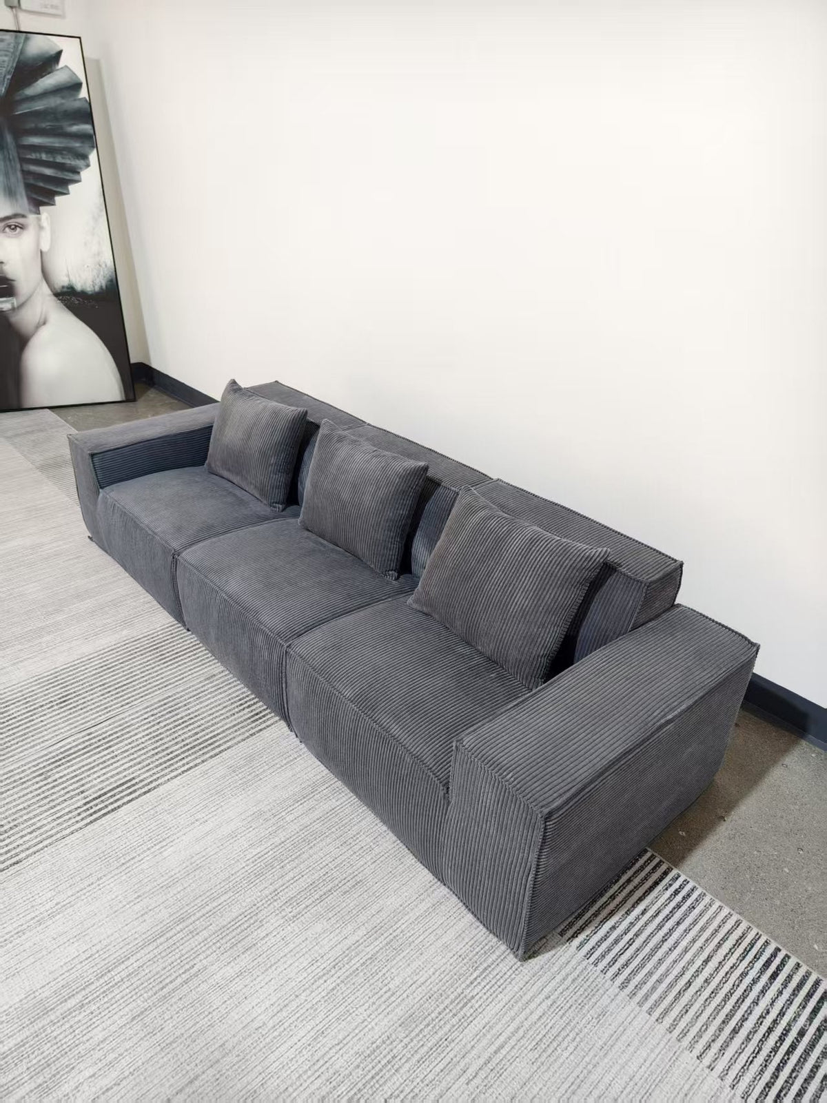 Modern Vacuum Compressed Sofa Tofu Height Density Sponge Modular Sofa for Living Room Cord Sofa