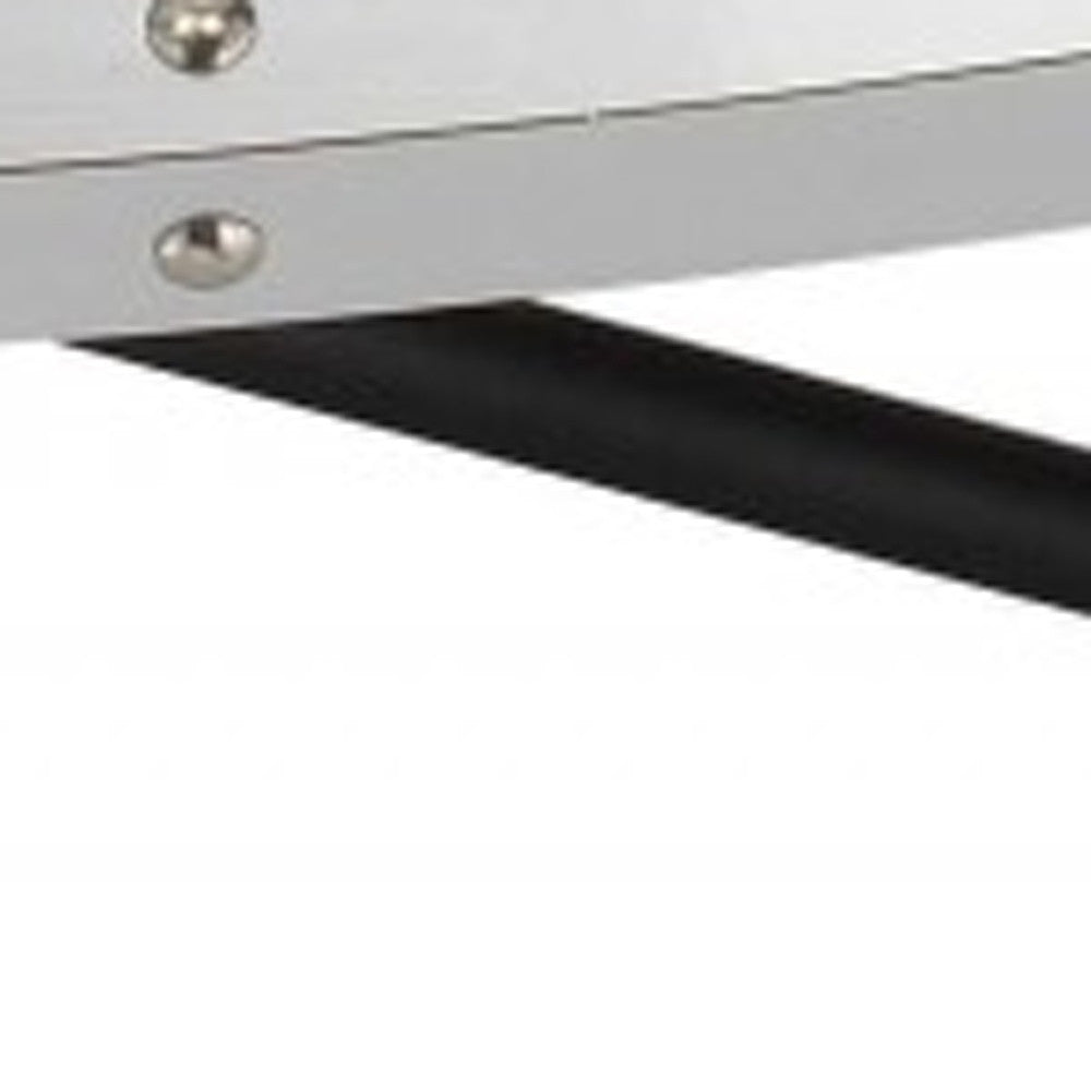 HMS 46\" Natural and Black Wood Round Abstract Coffee Table with Iron Modern Home Décor