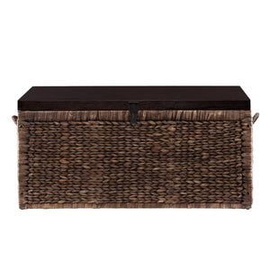 HMS 38 Traditional Brown Wood Wicker Coffee Table with Iron Convertible to Tea Table Living Room Furniture Drawers for Entry Use