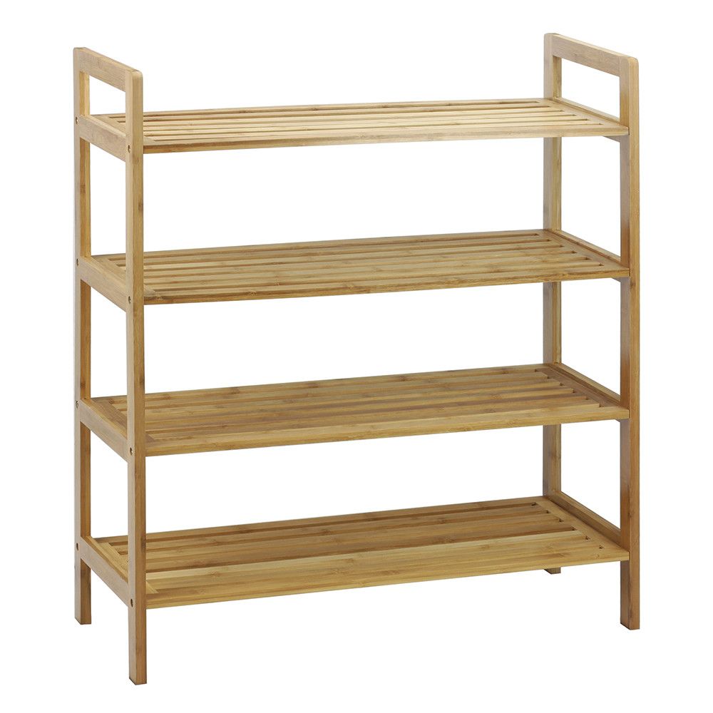 4-Tier Natural Bamboo Shoe Rack