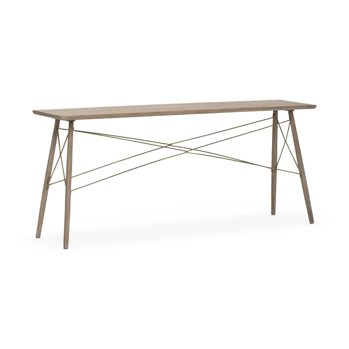 hms 66" Brown Solid Wood Console Table