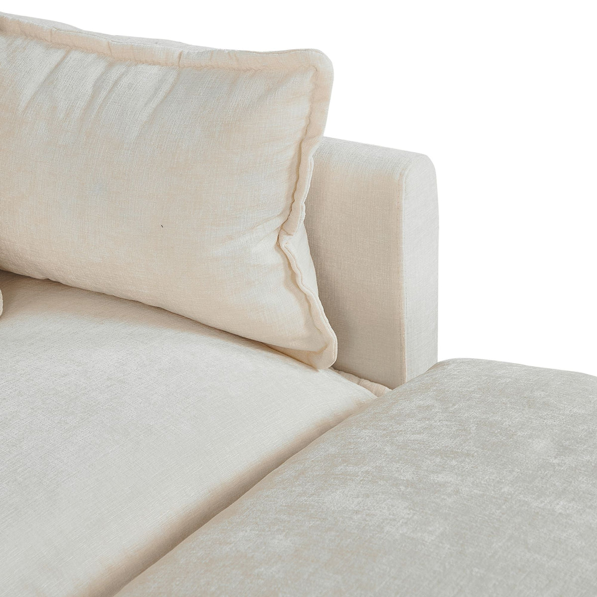 Beige Sofa with Footrest Seater Living Room Furniture