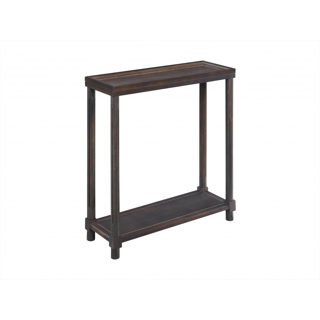 HMS 24\" Espresso Solid Wood End Tables with Shelf Set of Two Farmhouse Style Living Room and Entry Furniture