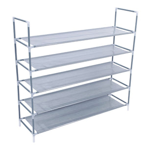 5 Tiers Non-Woven Fabric Gray XH Shoe Rack with Handle Simple Assembly Product