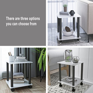 Movable Living Room Tables , Glass Sofa Table with Wheels , Easy to Move 3 Options Setting