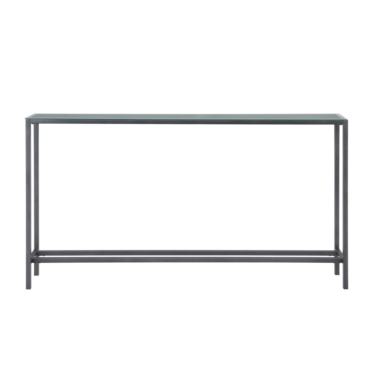 HMS 56 Silver Gunmetal Mirrored Glass Console Table Contemporary Home Furniture for Living Room Bedroom Hotel Entry Decoration