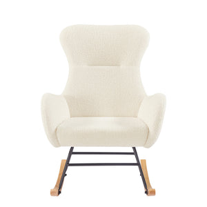 White Teddy Fabric Rocking Chair