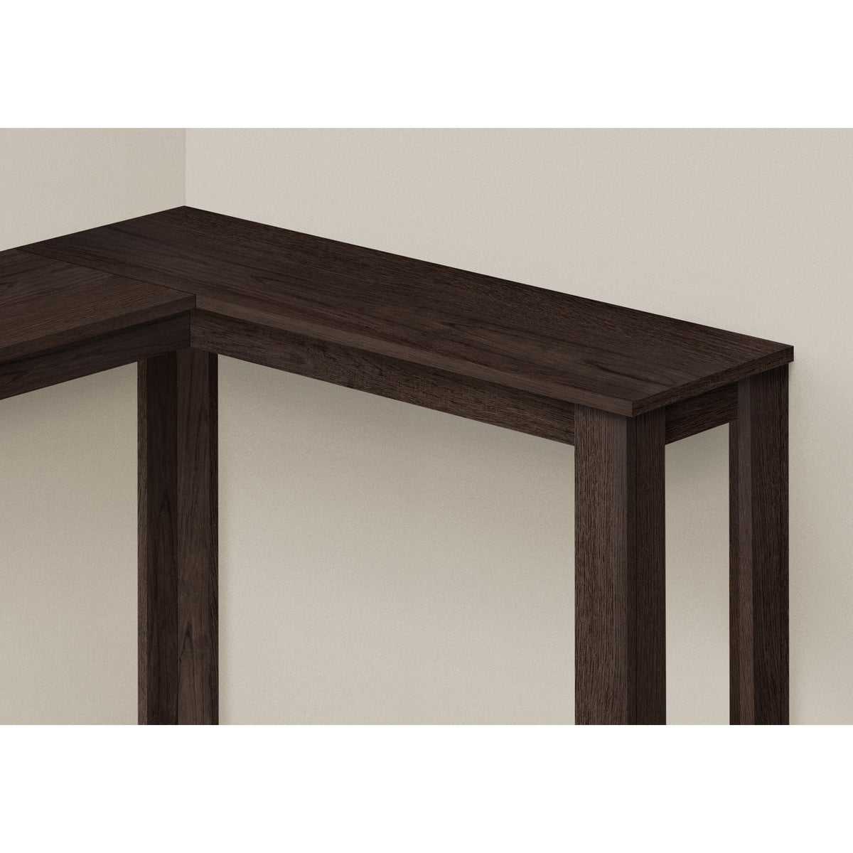 Hms 36\" Espresso Solid Wood Distressed Corner Console Table