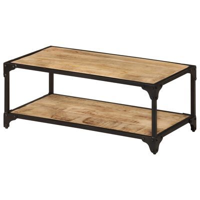 Solid Rough Mango Wood Coffee Table 35.4\"x17.7\"x13.8\"-Durable and Stylish