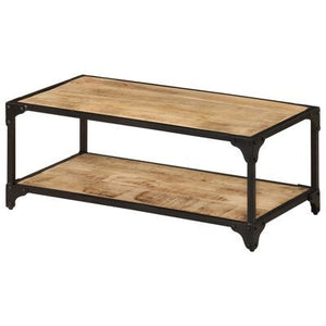 Solid Rough Mango Wood Coffee Table 35.4\"x17.7\"x13.8\"-Durable and Stylish