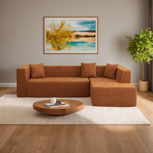 105.5\" Modular L-Shaped Sectional Tufted Sofa Set Deep Seat Comfy Couch with Chaise for Living Room