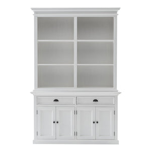 HMS 87 White Solid Wood Adjustable Four Tier Bookcase