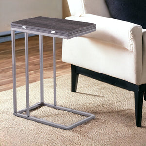 HMS 25\" Silver and Gray Expandable Rectangular Coffee Table End Table