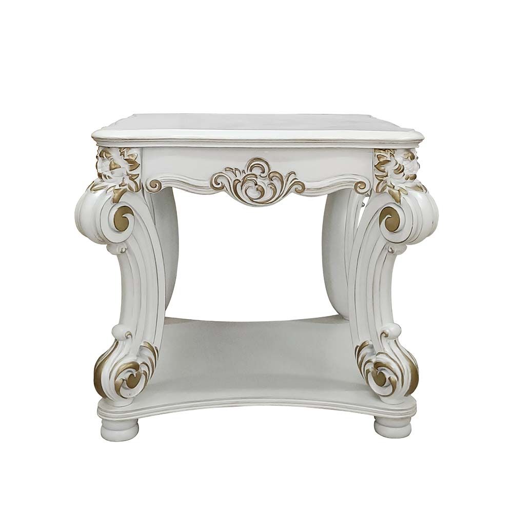 26\" Antique Pearl HMS Manufactured Wood Square End Table Console Tables Product