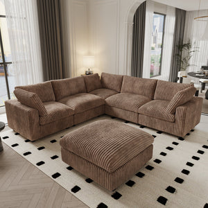 ATUNUS US in Stock Drop Shipping Sofa American Classic Living Room Furniture Corduroy Modular Sectional Couch Sofa Sets