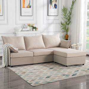 93.7-Inch Sectional Sofa with Ottoman for Living Room