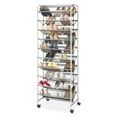 Mainstays 60 Pair Metal and Mesh Rolling Shoe Rack 10 Tiered Design