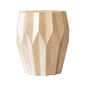 23\" HMS Natural Solid Wood Round Drum Console Table End Table