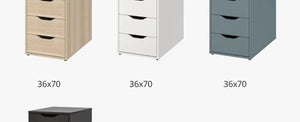 Modern Wooden 5 Drawers Cabinet Nightstand , Mobile Drawer Chest Cabinets with Wheels