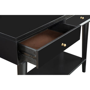 HMS 42\" Black Floor Console Table with Shelves Drawers Versatile Furniture for Entry Living Room Hotel Bedroom Farmhouse
