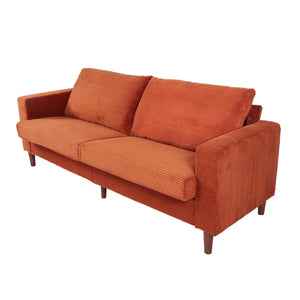 Modern Corduroy Orange Sofa for Living Room or Balcony