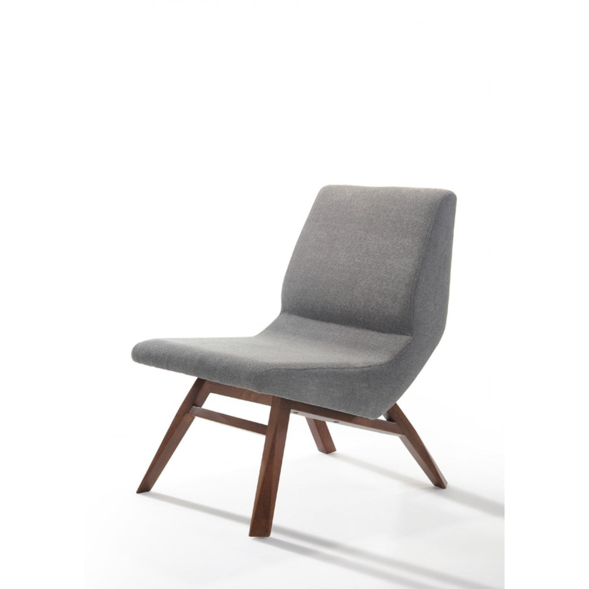 HMS 22\" Gray and Brown Upholstered Chaise Lounge Chair with Ottoman