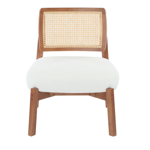 Modern Beige Lounge Chair Set 2 Woven Backrest Sturdy Wooden Frame Minimalist Elegant Accent Seating for Living Room Bedroom